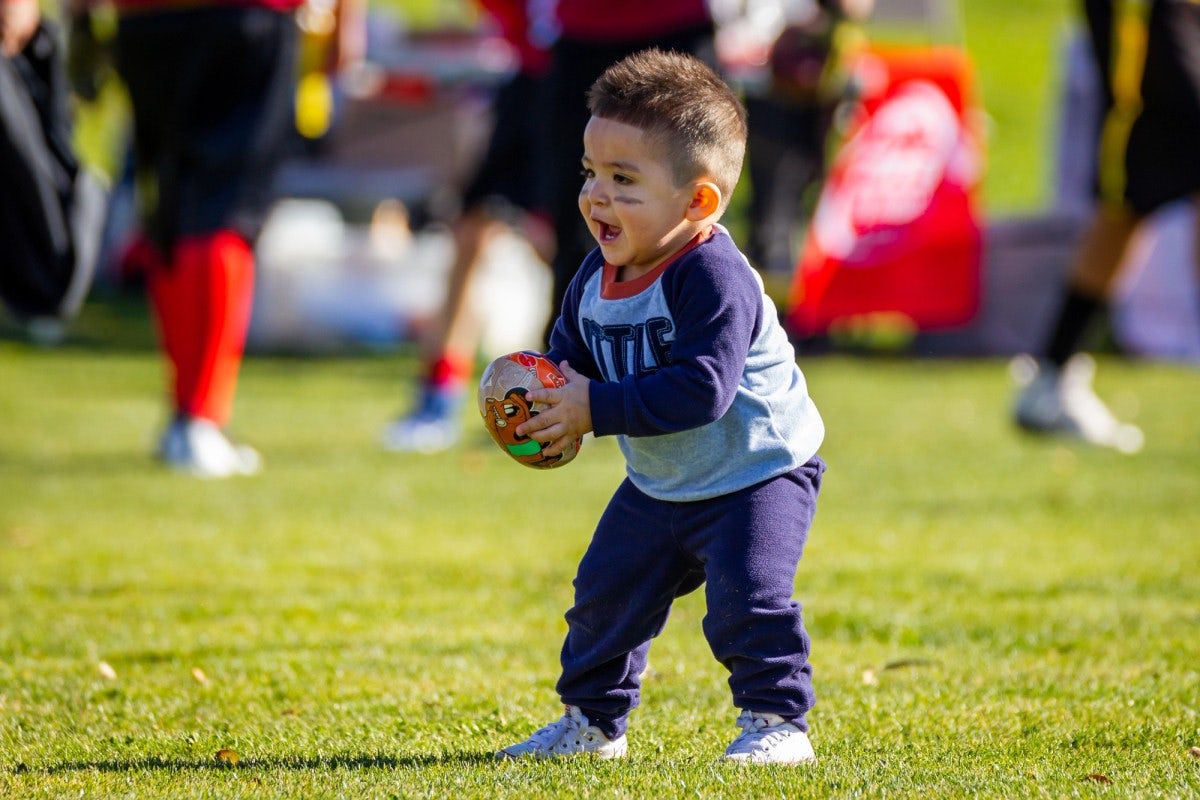 Little boy with football